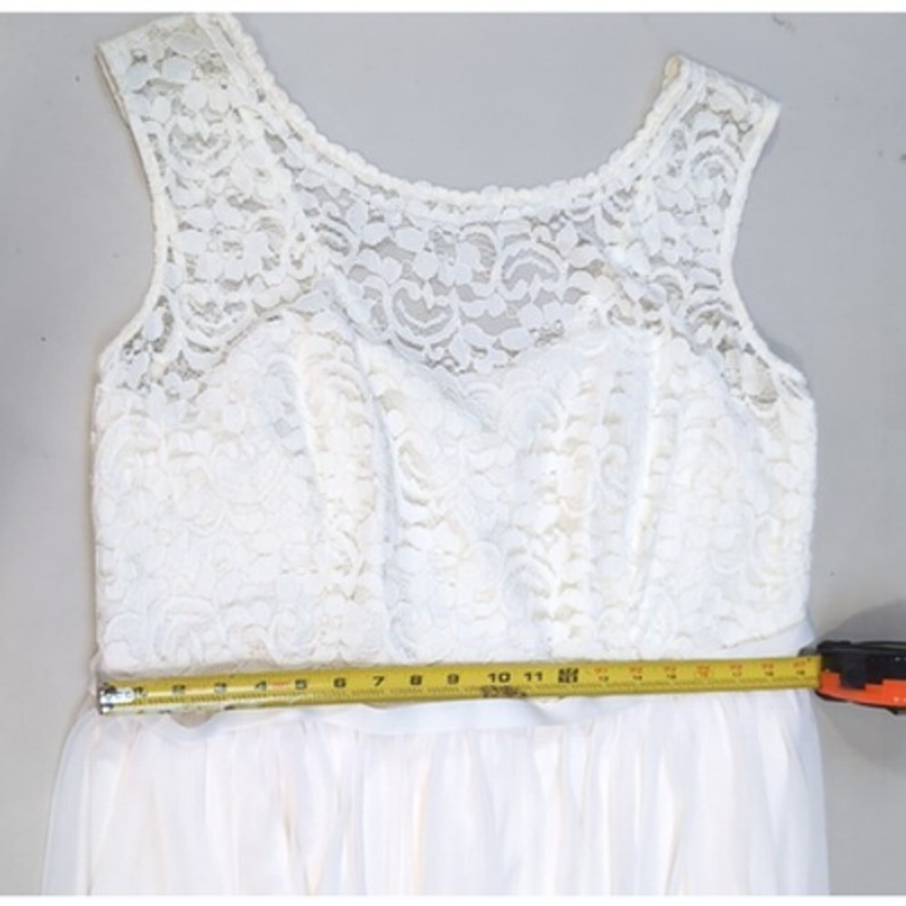 David's Bridal Wedding Dress Women's 20 Ivory‎ Lace Bodice Long Lined NEW NWT - Picture 12 of 16